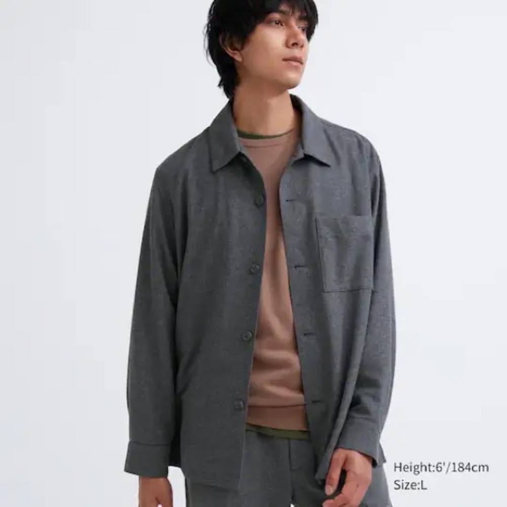 Uniqlo Brushed Twill Long Sleeve Over Shirt Men’s Size XL